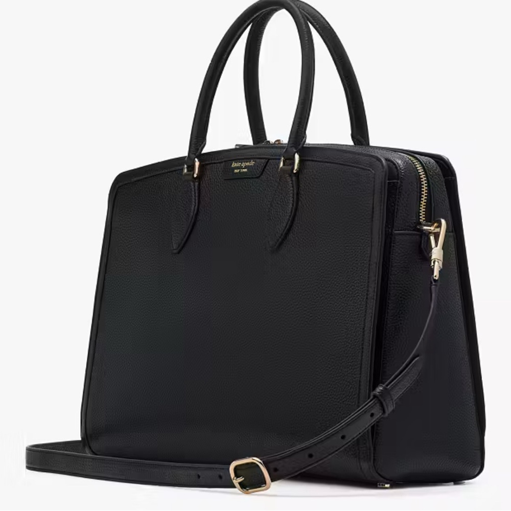 Kate Spade Hudson Commuter Tote, Laptop Bag, Briefcase. Black Leather. Like New!